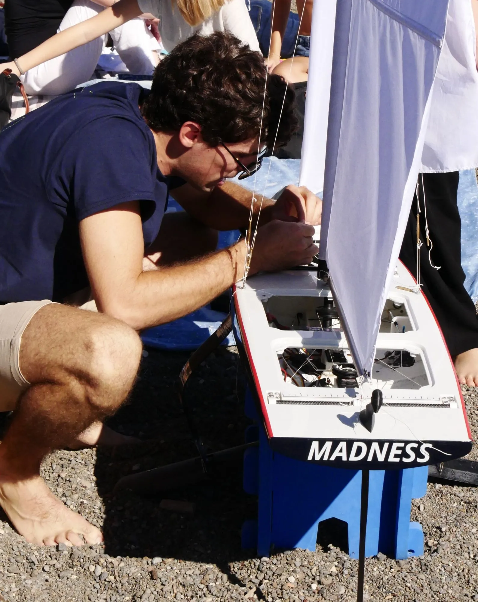 Edoardo Bocchini working on Foilia before a test