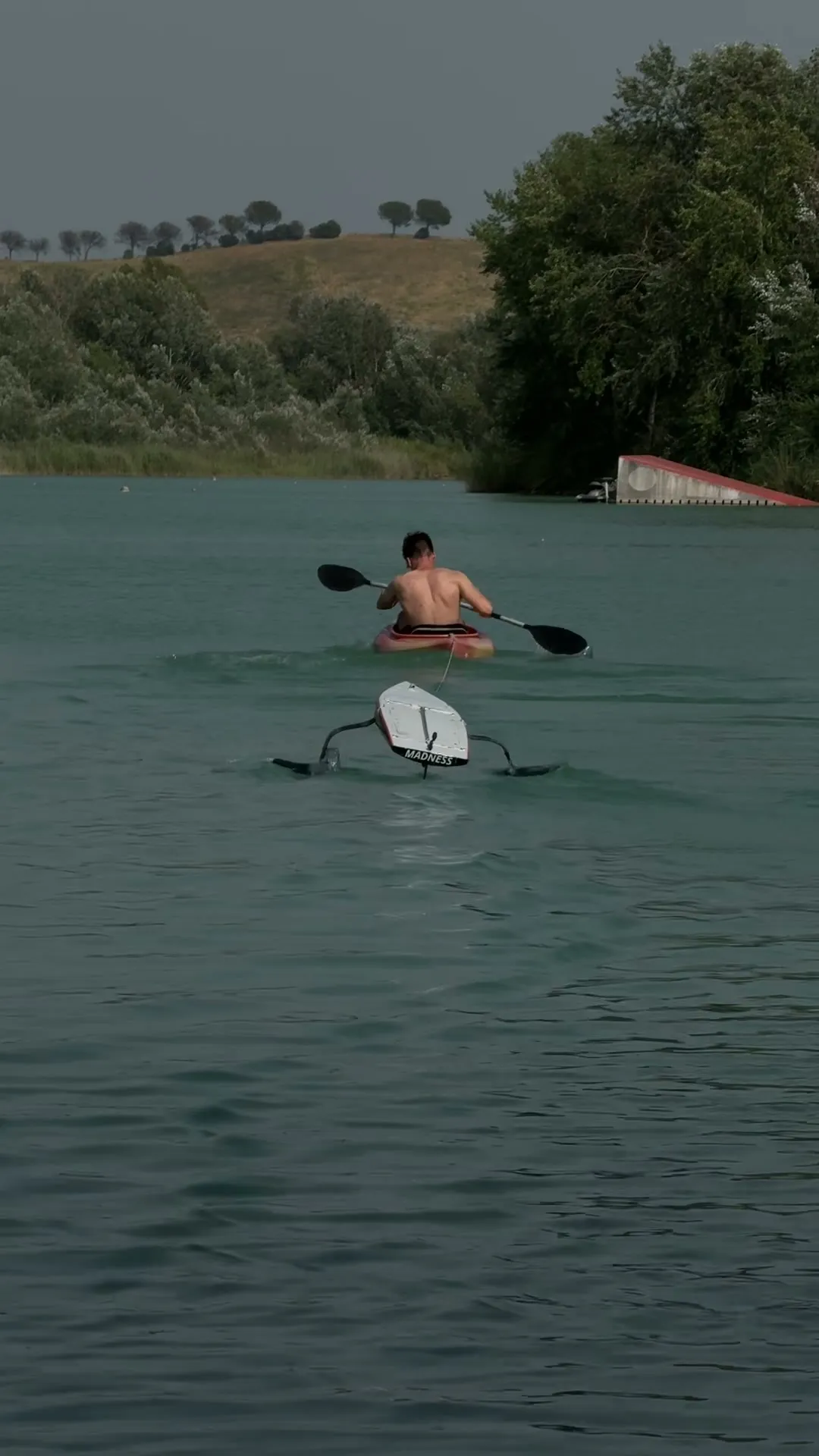 Foilia flying on the lake (video still)