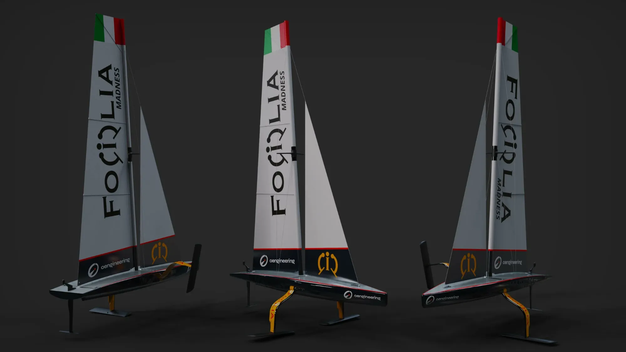 Foilia from three angles, render